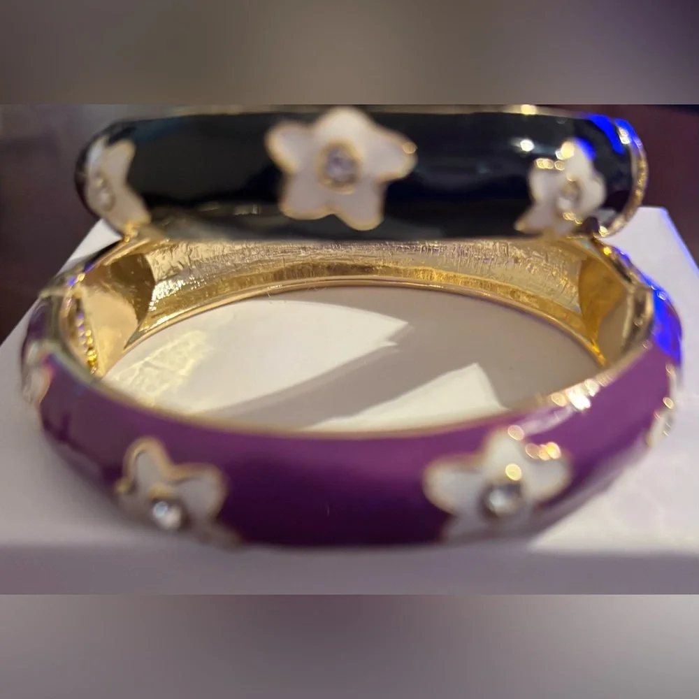 Elegant Black and Purple Floral Bangles